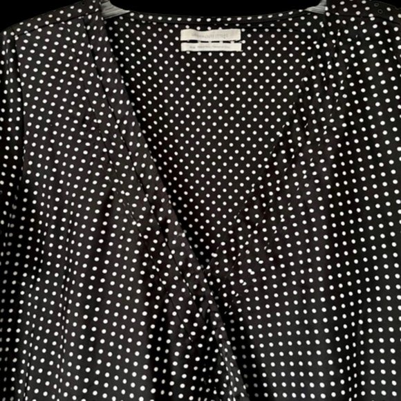 Urban Outfitters Black/White Dotted Crop Crossover Top - M - Picture 4 of 10